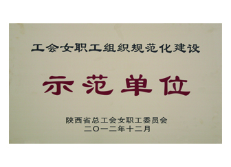 2012年获陕西省工会女职工组织规范化建设“示范单位”